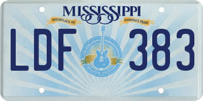 MS license plate LDF383