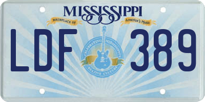 MS license plate LDF389