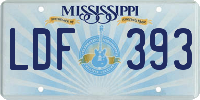 MS license plate LDF393