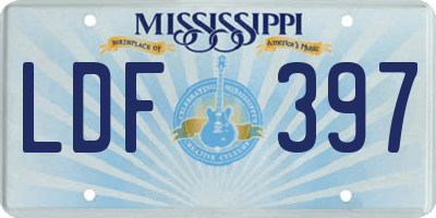 MS license plate LDF397