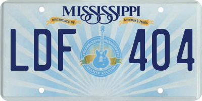 MS license plate LDF404