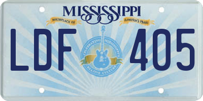 MS license plate LDF405