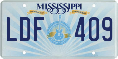 MS license plate LDF409