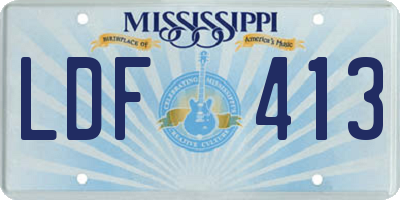 MS license plate LDF413
