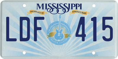 MS license plate LDF415