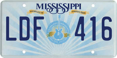 MS license plate LDF416