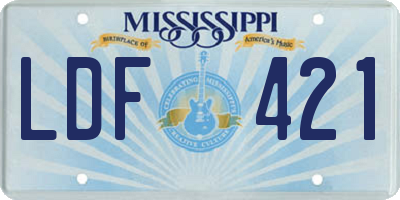 MS license plate LDF421