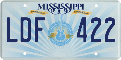 MS license plate LDF422