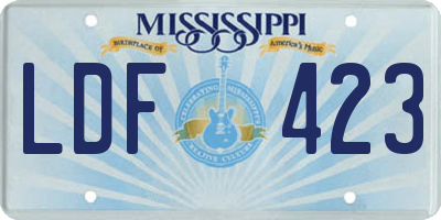 MS license plate LDF423