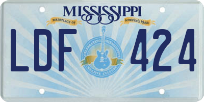 MS license plate LDF424