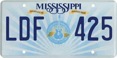 MS license plate LDF425