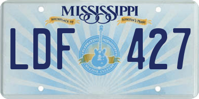 MS license plate LDF427
