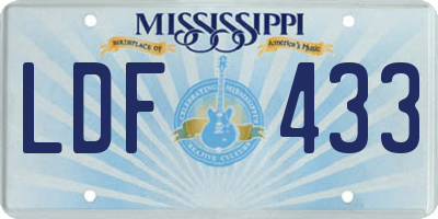 MS license plate LDF433