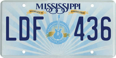 MS license plate LDF436