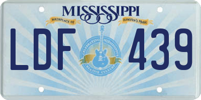 MS license plate LDF439