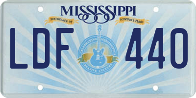 MS license plate LDF440