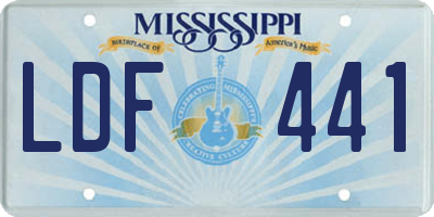 MS license plate LDF441