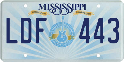 MS license plate LDF443
