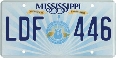 MS license plate LDF446
