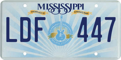 MS license plate LDF447