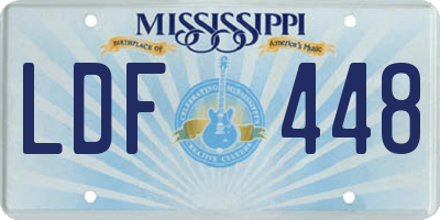 MS license plate LDF448