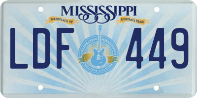 MS license plate LDF449