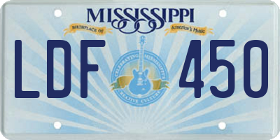 MS license plate LDF450
