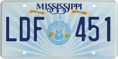 MS license plate LDF451