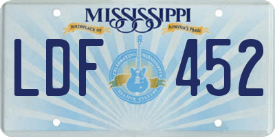 MS license plate LDF452