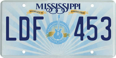 MS license plate LDF453