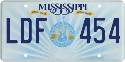 MS license plate LDF454
