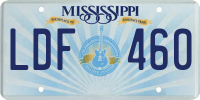MS license plate LDF460