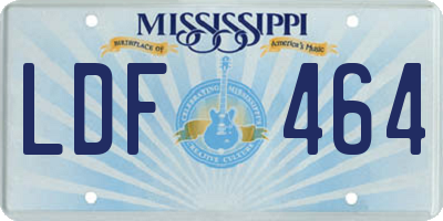 MS license plate LDF464