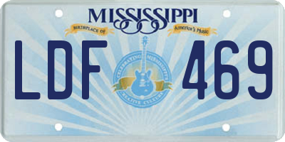 MS license plate LDF469