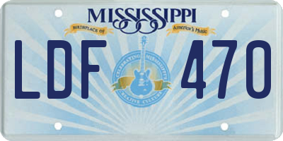 MS license plate LDF470