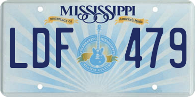 MS license plate LDF479