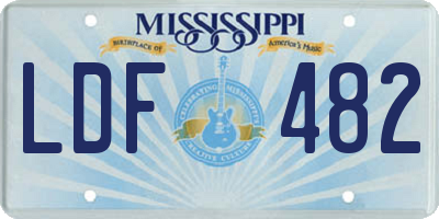 MS license plate LDF482