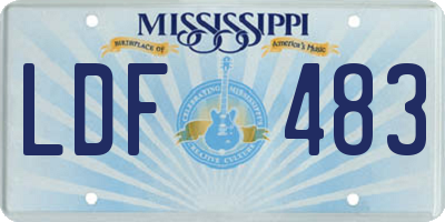 MS license plate LDF483