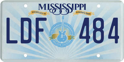 MS license plate LDF484