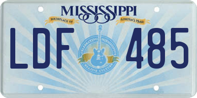 MS license plate LDF485