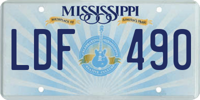 MS license plate LDF490