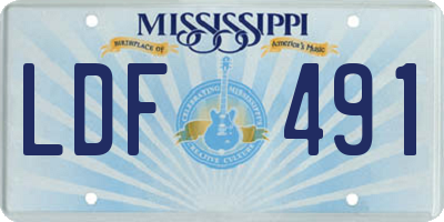 MS license plate LDF491