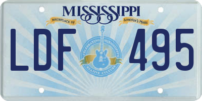 MS license plate LDF495