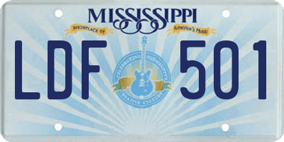 MS license plate LDF501