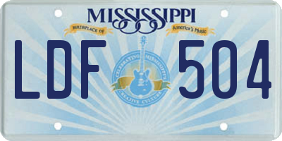 MS license plate LDF504