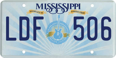 MS license plate LDF506