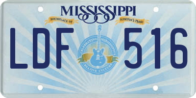 MS license plate LDF516