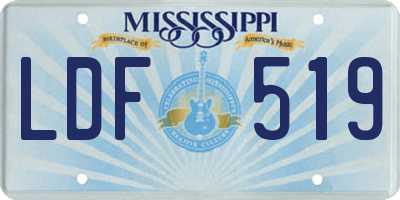 MS license plate LDF519