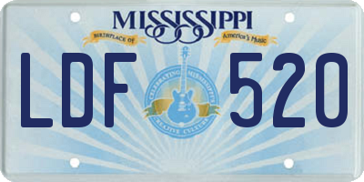 MS license plate LDF520