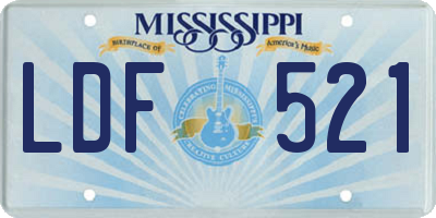 MS license plate LDF521